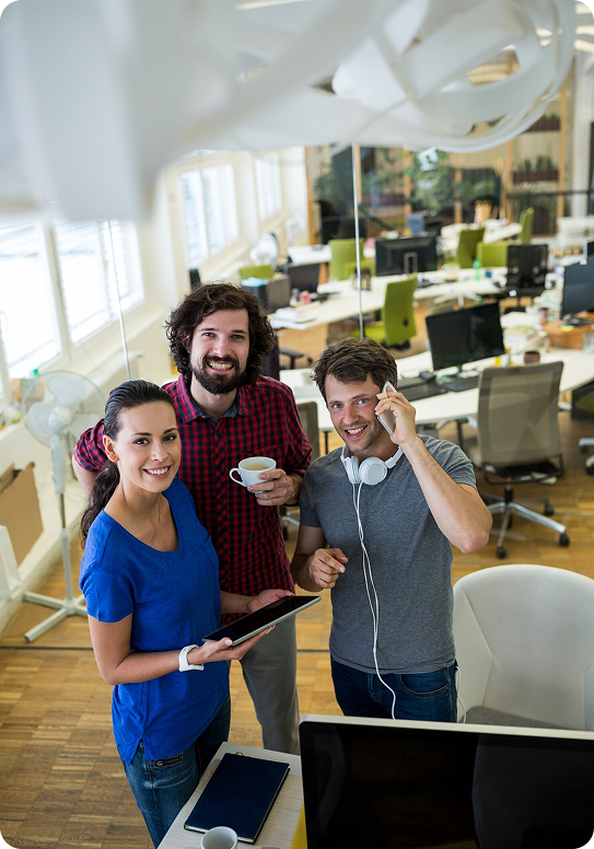 WebAstral team working in a modern office
